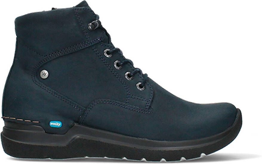 Wolky Hoge veterschoenen Whynot HV blauw nubuck