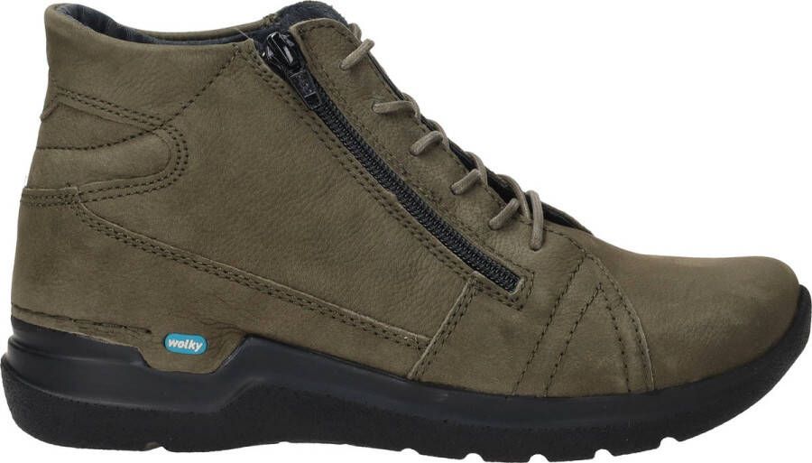 Wolky Hoge veterschoenen Why pesto groen nubuck