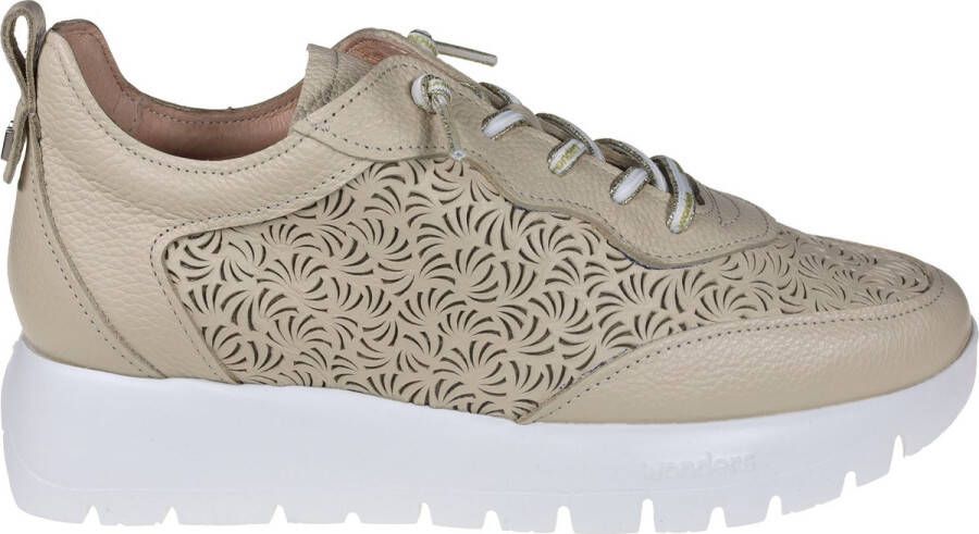 Wonders Beige Leren Cairo Sneaker Beige Dames