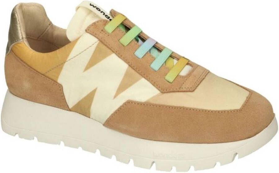 Wonders Odisei Urban Sneaker met MemoryGel Binnenzool Beige Dames