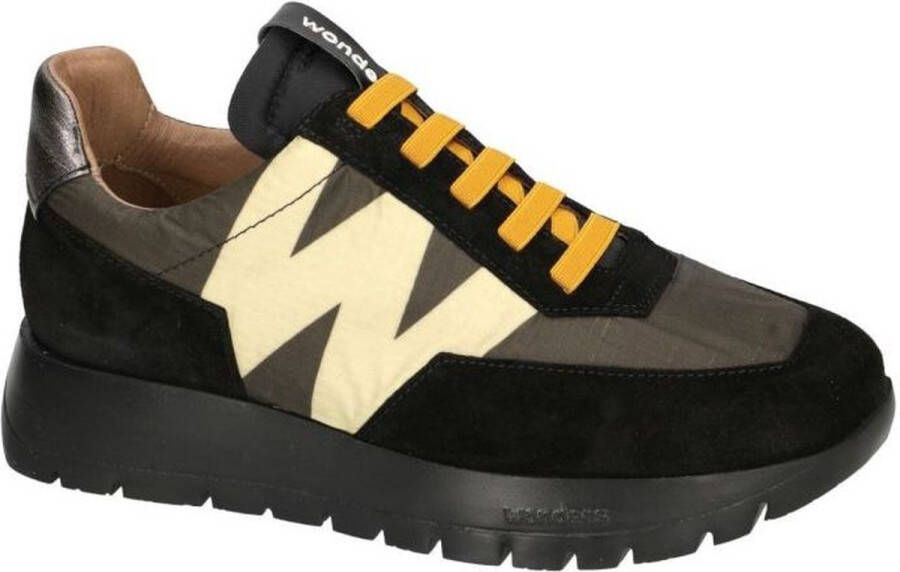 Wonders -Dames grijs donker sneakers