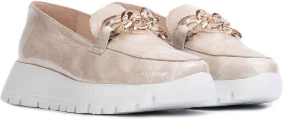 Wonders Iris Tie Dye Patent Leren Moccasin Beige Dames