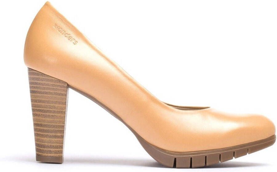 Wonders Elegante Bruine Leren Pump Brown Dames