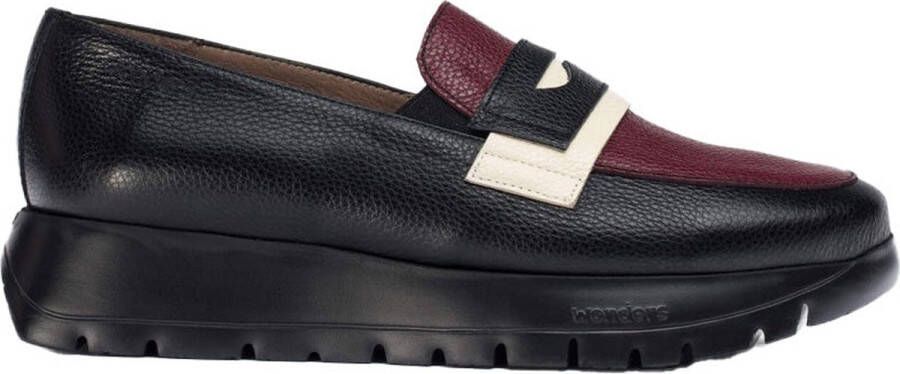 Wonders Zwarte dames loafers lichtgewicht sleehakken Black Dames