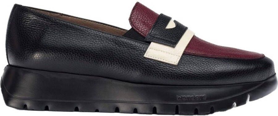 Wonders Zwarte dames loafers lichtgewicht sleehakken Black Dames