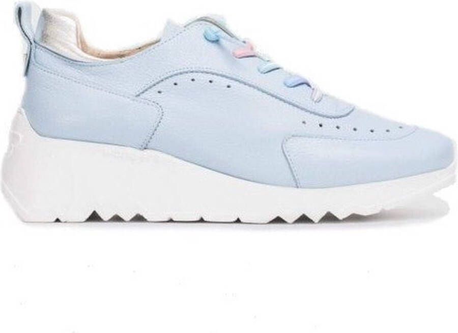 Wonders Mint Leren Sneaker Blue Dames