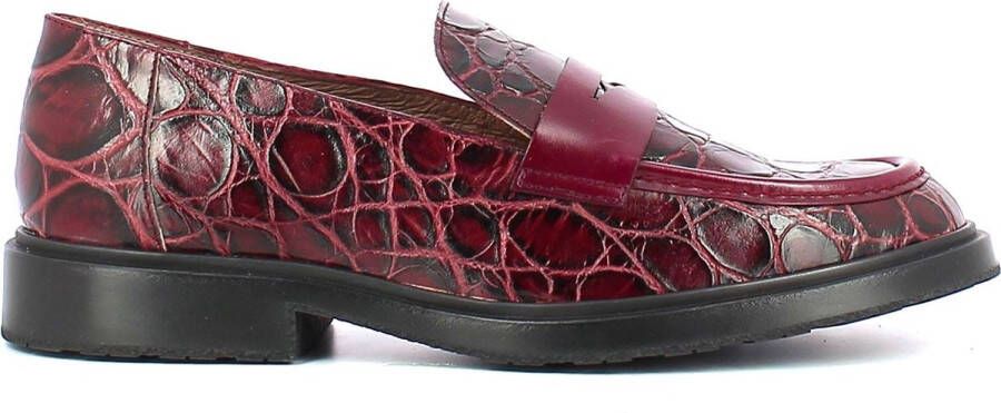 Wonders Gestructureerde leren mocassin met Maxi Track zool Red Dames