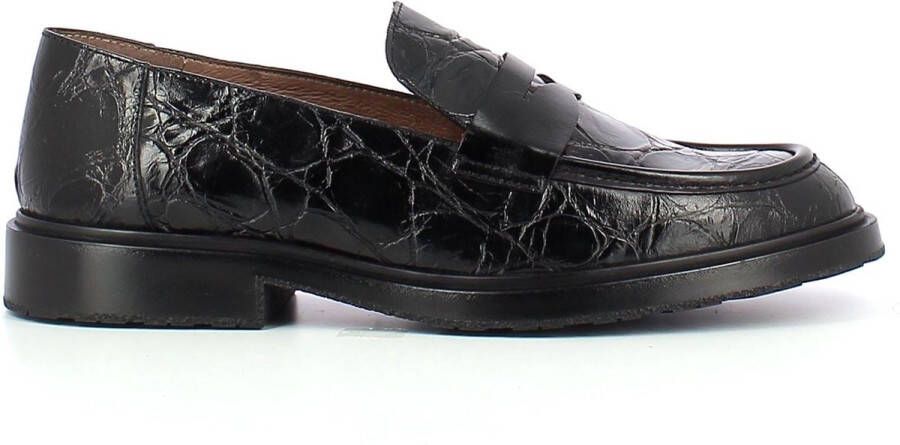 Wonders Gestructureerde leren mocassin met Maxi Track zool Black Dames