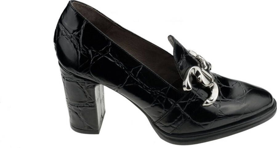 Wonders Klassieke Leren Pump met MemoryGel Binnenzool Black Dames