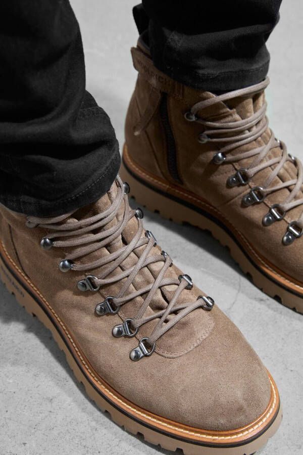 WOOLRICH Veterboots Heren City Hiking Boot Maat: 41 Materiaal: Suède Kleur: Taupe