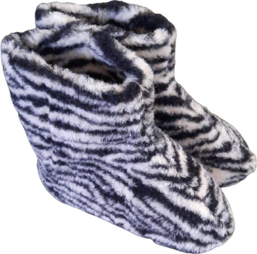 WoolWarmer s Wollen Slof Zebra 100% Wol