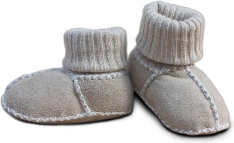 WOOOL ® Schapenvacht Slofjes Baby Beige(22 23)100% Echt Leer en Schapenwol ECO+ - Foto 1