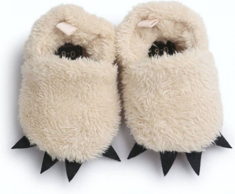 WUNO Baby Pantoffels| Beige Fluffy schoenen | 6 tot 12 maanden