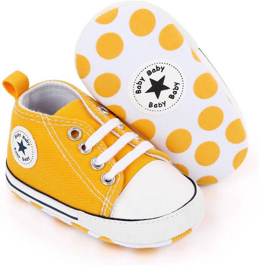 Merkloos Sans marque Baby Schoentjes Pasgeboren Babyschoenen Eerste Baby Schoen 0-12 maanden Zachte Zool Antislip Baby slofjes 12cm