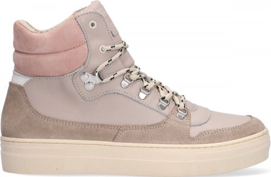 Wysh Nikkie Hoge sneakers Leren Sneaker Meisjes Taupe