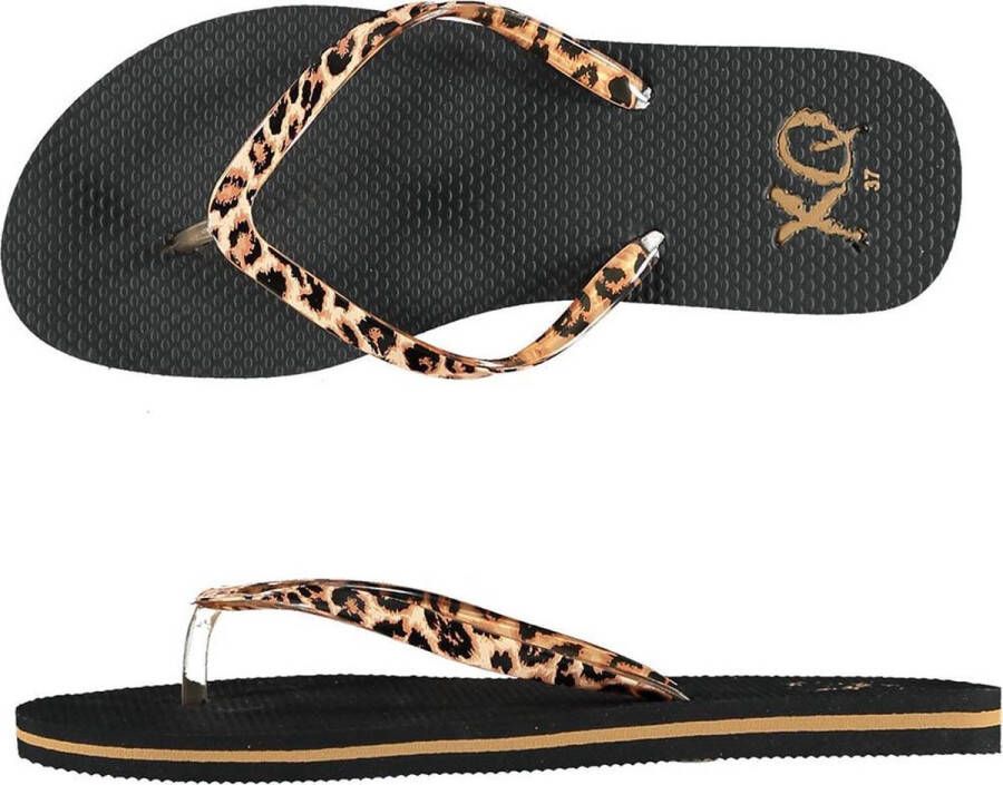 XQ Teenslippers Panter Zwart