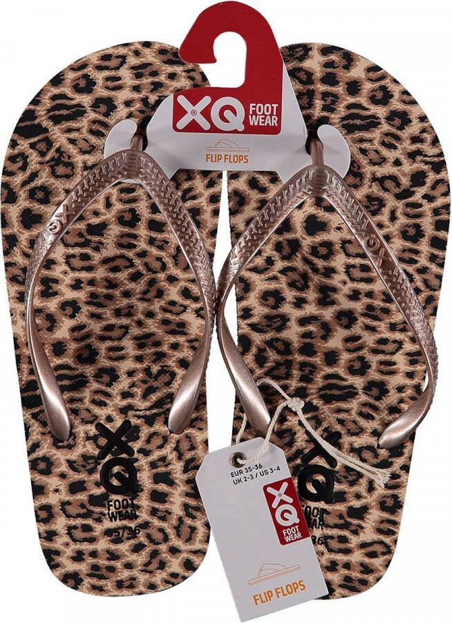 XQ Footwear Meisjes Slippers Teenslipper Luipaard Print Zomer