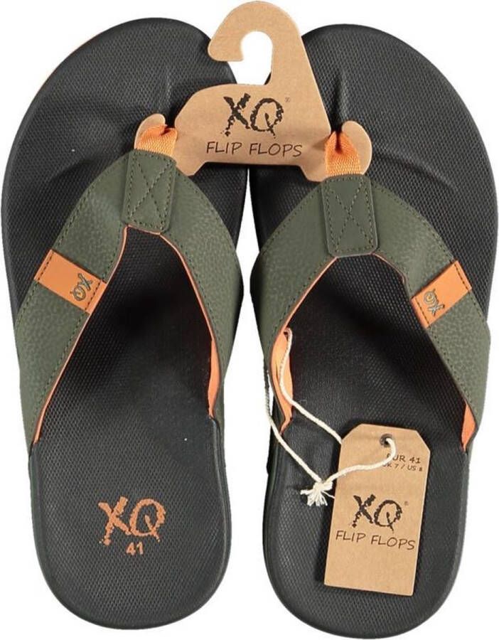 XQ Footwear QX Heren Teen Slipper met comfortabele zachte zool Black Green