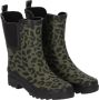 XQ Footwear Groene Luipaard print damesregenlaars Chelsea Rubber Rain Boots van XQ - Thumbnail 1