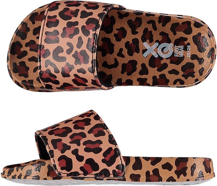 XQ Footwear Slippers Panterprint Camel