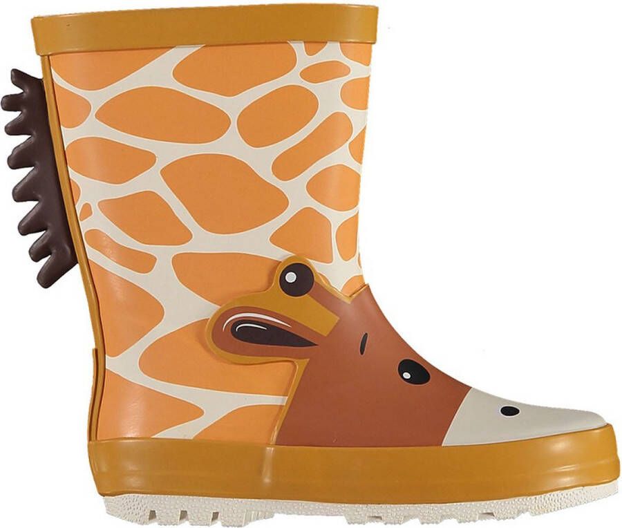 XQ Footwear 3D Giraffe Regenlaarzen oranje Rubber