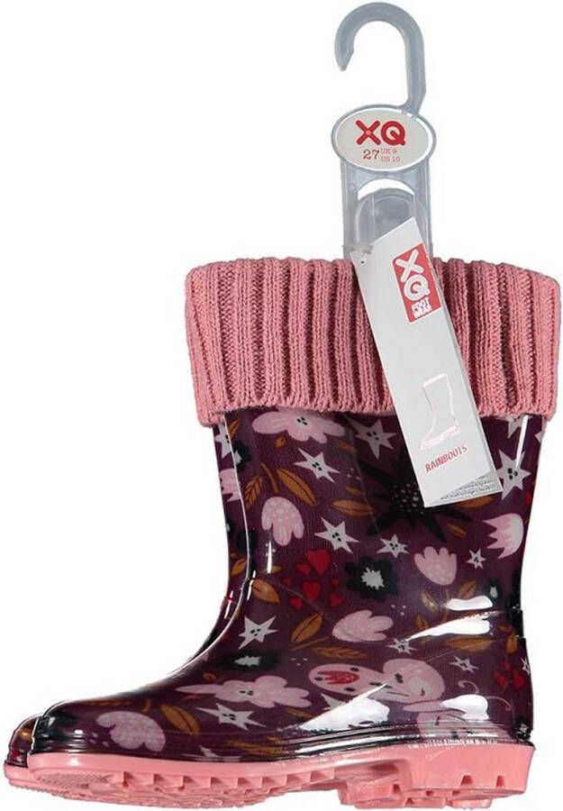 XQ Footwear XQ Snowboots kinderen gevoerde kinderlaars roze print