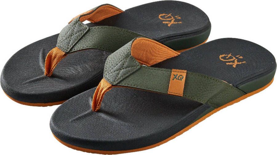 XQ Heren Teenslippers Ergonomisch Zwart Groen