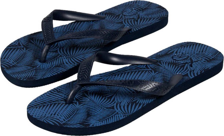 XQ Heren Teenslippers Print Donkerblauw