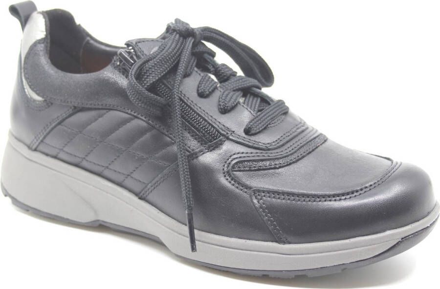 Xsenisble Xsensible Arona black silver 30217.3 050 HX damesschoenen xsensible Zwarte sneakers dames Xsensible Veterschoenen dames uitneembaar voetbed