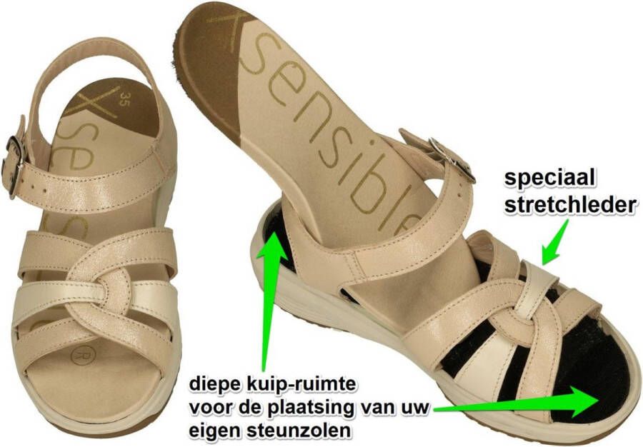 Xsensible -Dames beige sandalen