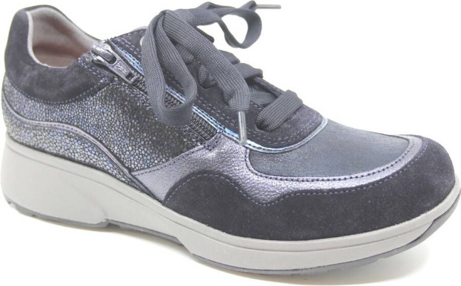 Xsensible LIMA 30204.2.262 Blauw combi stretchwalker sneaker wijdte H