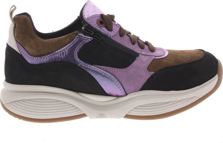 XSENSIBLE Lage Sneakers Dames Met Combi H Sneaker Rits Maat: 39 Materiaal: Leer Kleur: Zwart