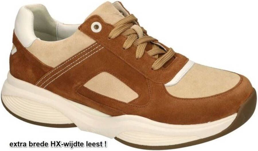 Xsensible 32500.2 SWX23 370 Cognac Combi H-Wijdte Veterschoenen