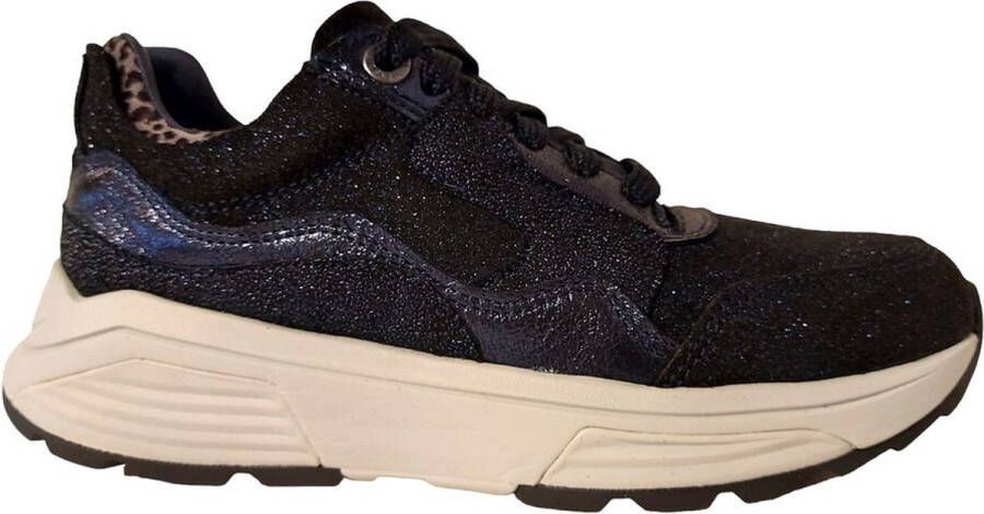 Xsensible Stretchwalker Sneaker Golden Gate Lady 33000.4.263 G Blauw Glitter Navy Fantasy