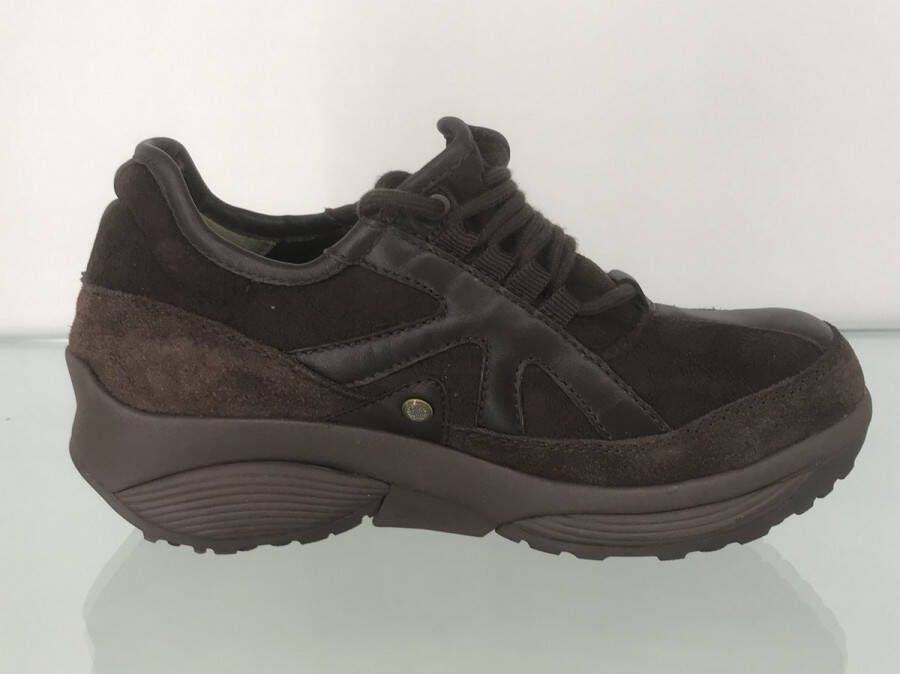 Xsensible Stretchwalker Xsensible Wandelschoen Stretch Walker G bruin donkerbruin veterschoenen comfort schoen Dames Jupiter