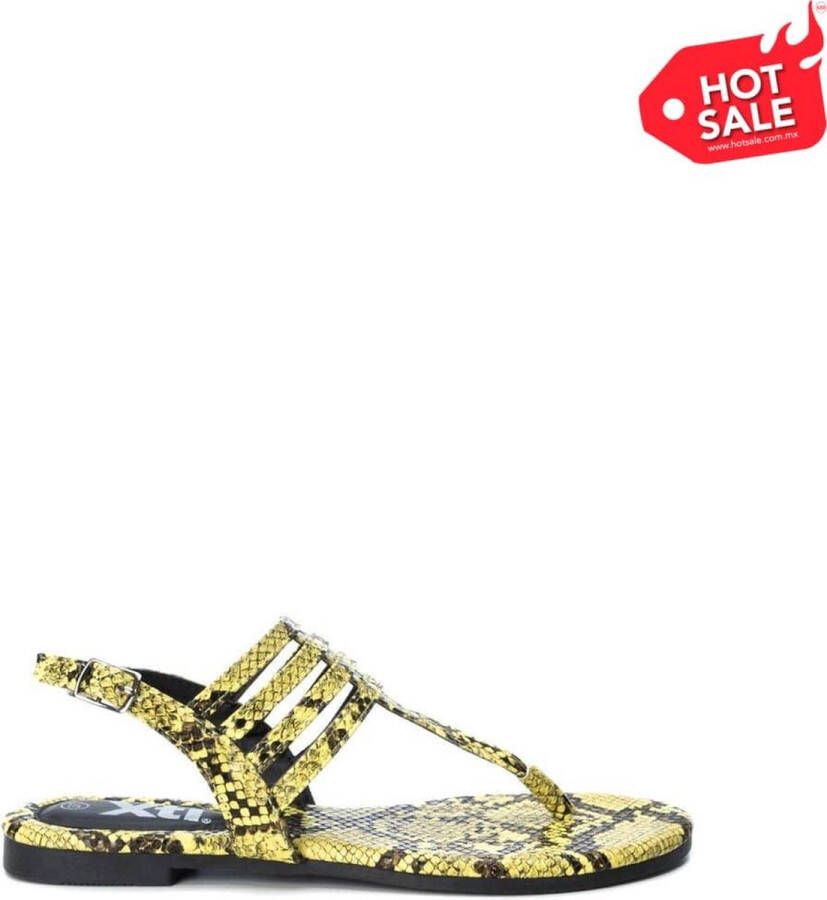 XTI Dames Flip Flops van Synthetisch Leer Yellow Dames