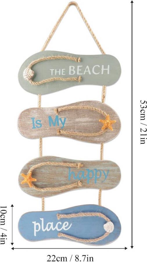 Yiya Nautische strand slipper decoratie slipper muur orna t hangende schoen slippers decoratie wanddecoratie deur hangende orna t strand thema wooncultuur grijs blauw