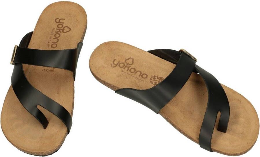 Yokono -Dames zwart slippers & muiltjes