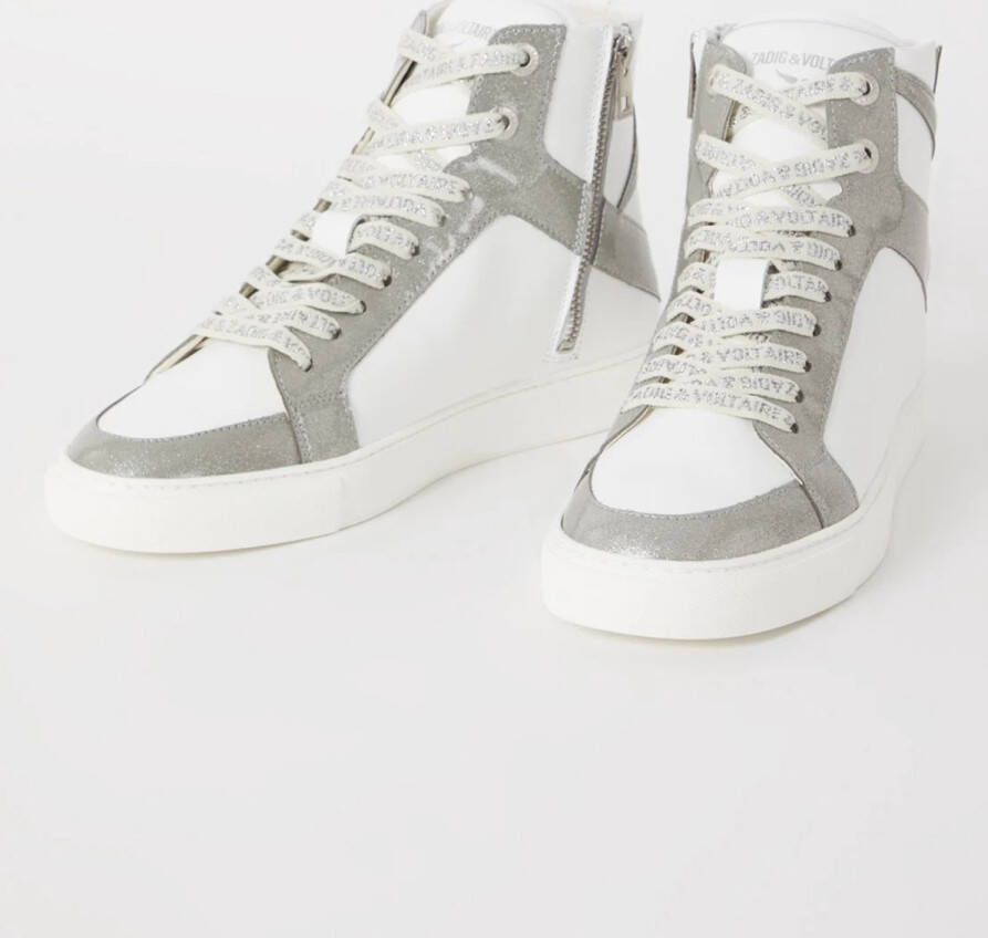 Zadig & Voltaire Zadig&Voltaire High Flash Infinity sneaker van kalfsleer met glitter