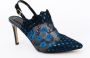 Zerba Vrouwen pump Blauw Leer Textiel Macerone - Thumbnail 1