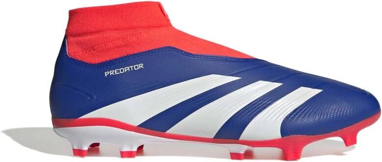 Adidas Predator League Laceless FG Lucid Blue Cloud White Solar Red- Lucid Blue Cloud White Solar Red