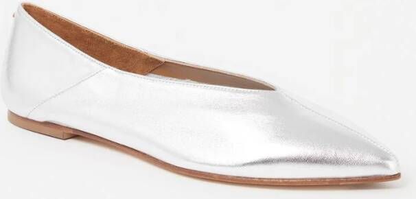 Aeyde Moa ballerina van leer met metallic finish