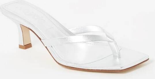 Aeyde Wilma sandalette van leer met metallic finish