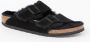 Birkenstock Arizona Shearling Veloursleder Suede Narrow Pantoffels Black - Thumbnail 3