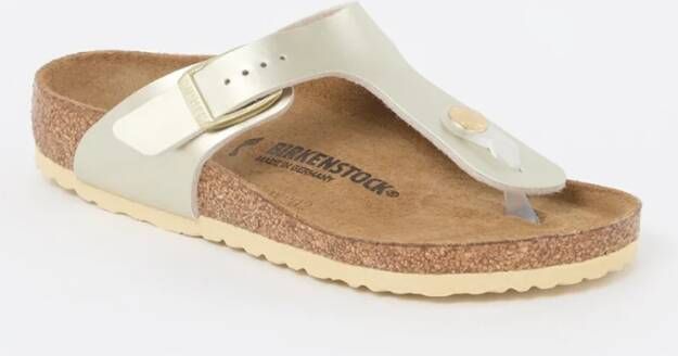 Birkenstock Gizeh slipper van leer met metallic finish