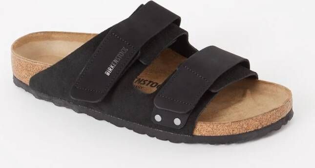 Birkenstock Uji slipper van suède met nubuck details