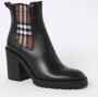 Burberry Slip-on Zwarte Laarzen met Check Inzetstukken Black Dames - Thumbnail 2