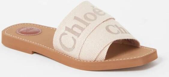 Chloé Slippers Flache Woody Pantolette in beige