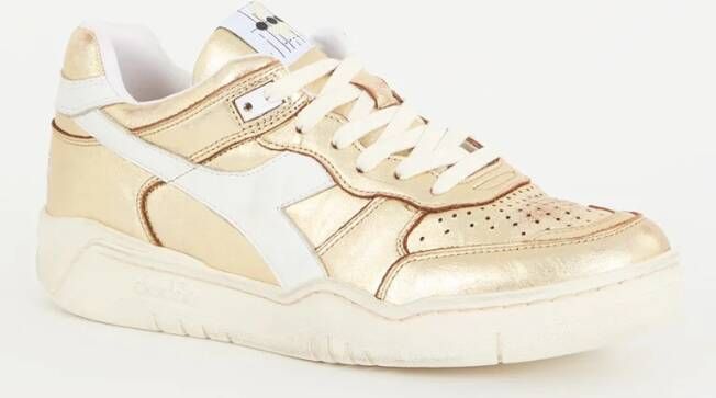 Diadora B-560 Used sneaker van leer met metallic finish