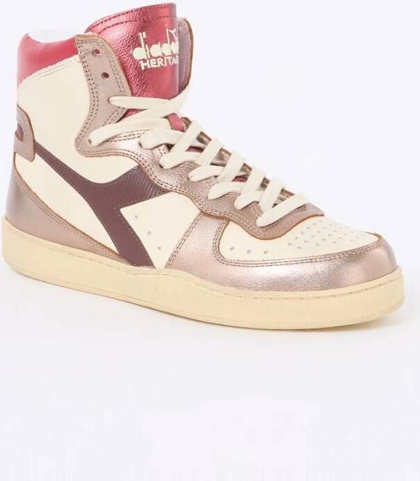 Diadora Mi Basket Provence sneaker van kalfsleer met metallic details